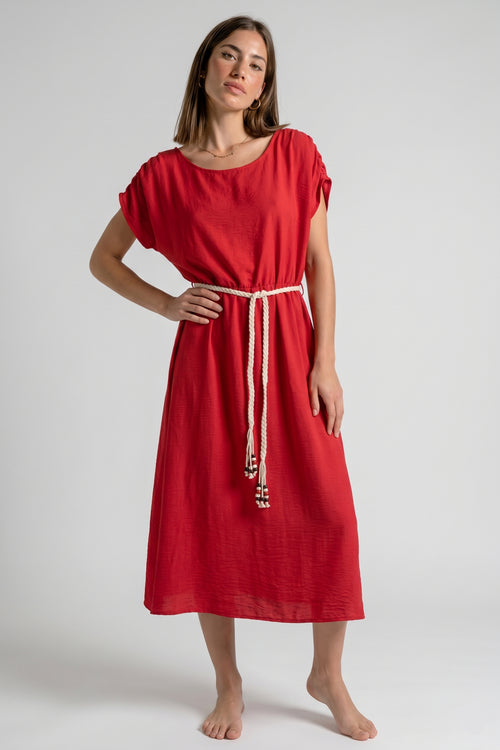 ABITO MIDI CON CINTURA CORDA FIORENZA AMADORI A5861T114