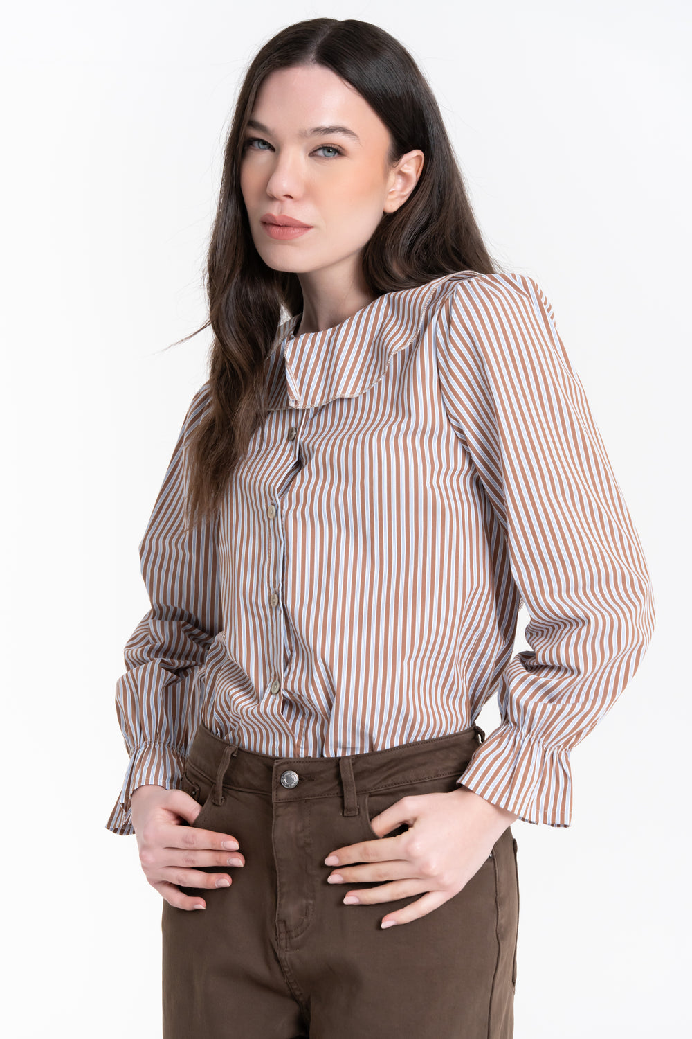 CAMICIA A RIGHE CON COLLETTO AMPIO FIORENZA AMADORI 35791