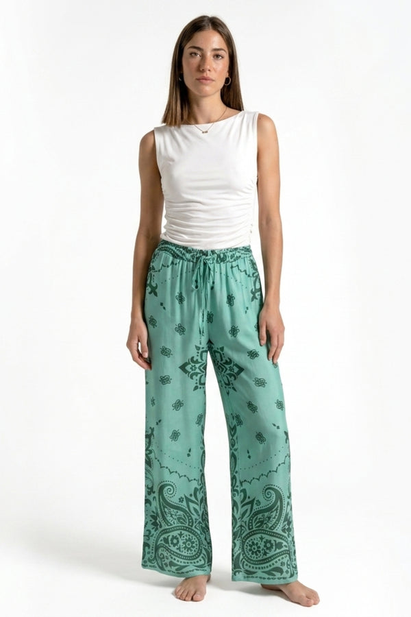 PANTALONE PALAZZO SATINATO FIORENZA AMADORI 9005