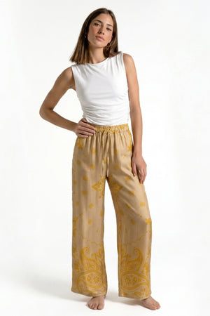 PANTALONE PALAZZO SATINATO FIORENZA AMADORI 9005