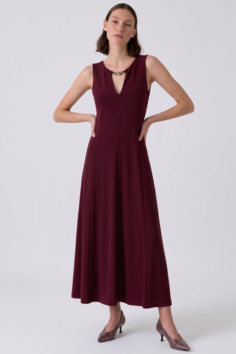 Abito donna lungo in crep Fiorenza Amadori A5930T70