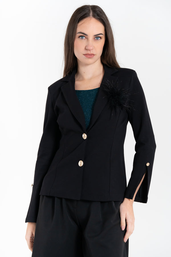 GIACCA DONNA CON PIUMA FIORENZA AMADORI K4415