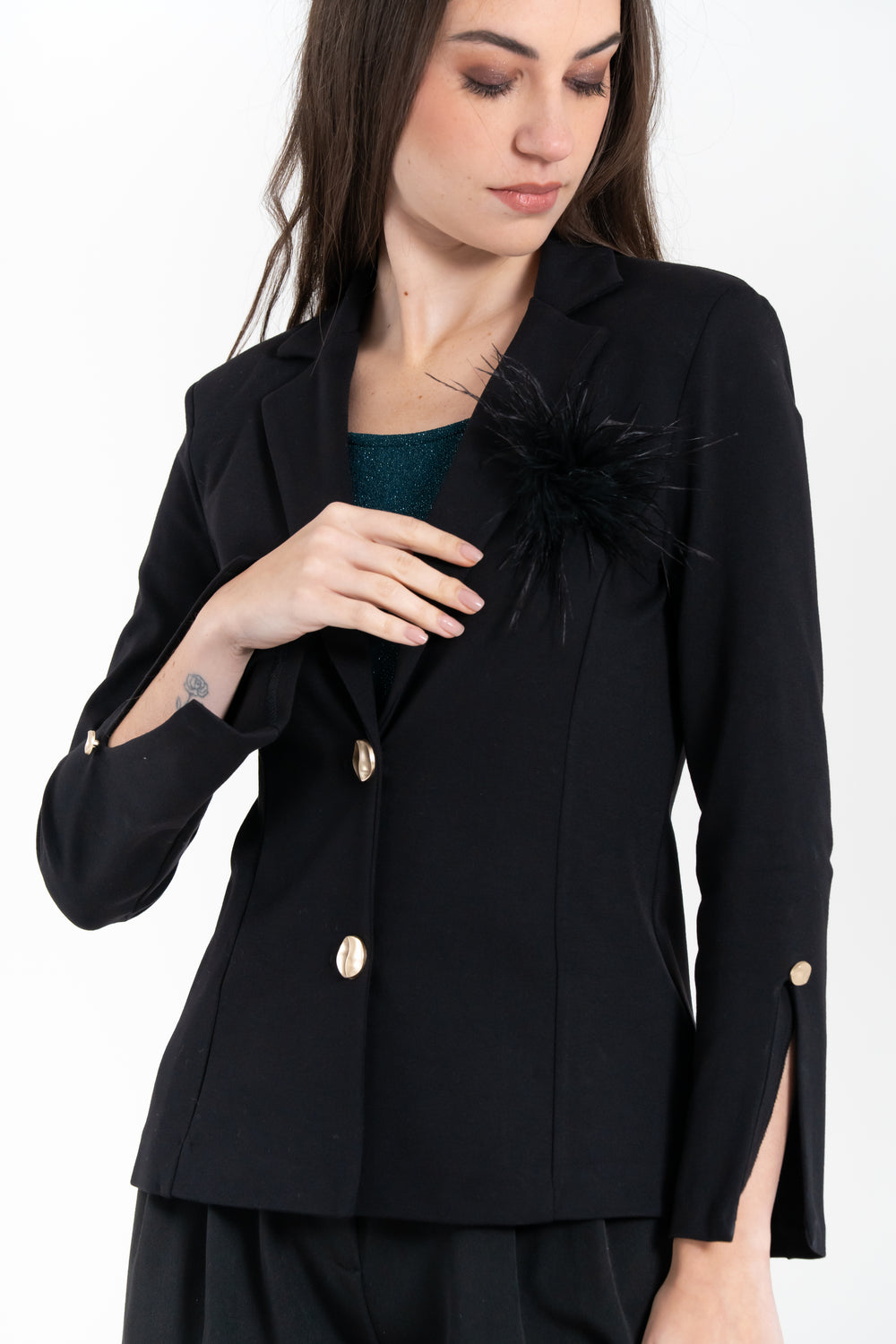 GIACCA DONNA CON PIUMA FIORENZA AMADORI K4415