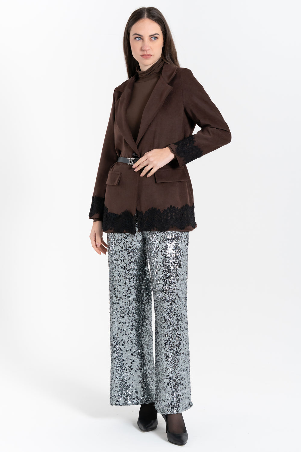 GIACCA DONNA IN VELLUTTO E PIZZO FIORENZA AMADORI MG206.858