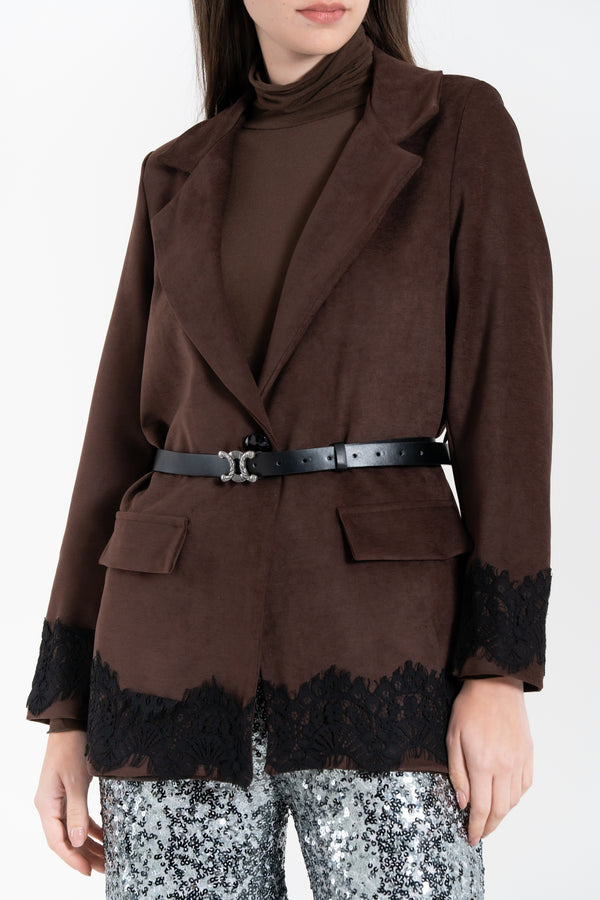 GIACCA DONNA IN VELLUTTO E PIZZO FIORENZA AMADORI MG206.858