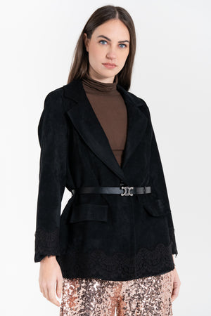 GIACCA DONNA IN VELLUTTO E PIZZO FIORENZA AMADORI MG206.858