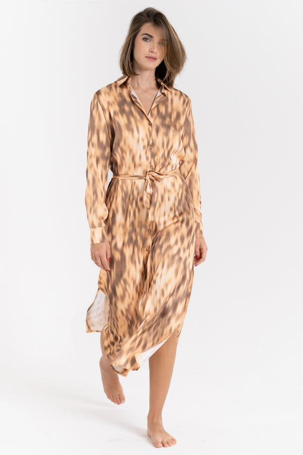 ABITO LUNGO CHEMISIER SATINATO FIORENZA AMADORI FM261301