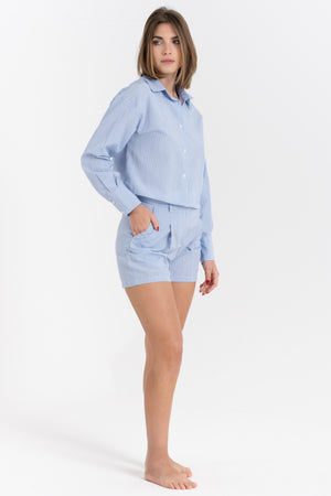 CAMICIA CROP A RIGHE FIORENZA AMADORI FM261191