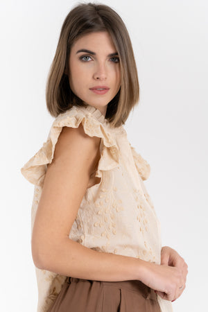 CAMICIA RICAMATA CON ROUCHES FIORENZA AMADORI 6712