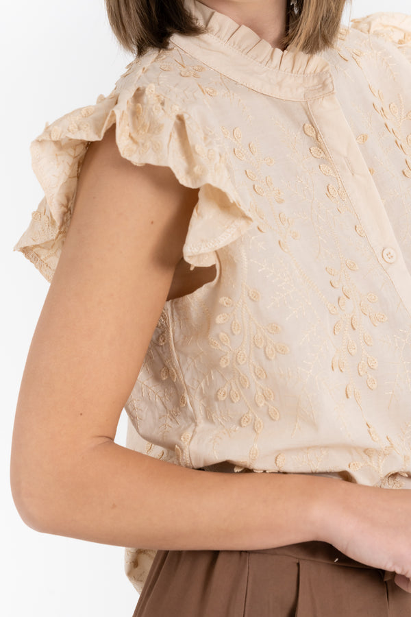 CAMICIA RICAMATA CON ROUCHES FIORENZA AMADORI 6712