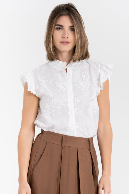 CAMICIA RICAMATA CON ROUCHES FIORENZA AMADORI 6712