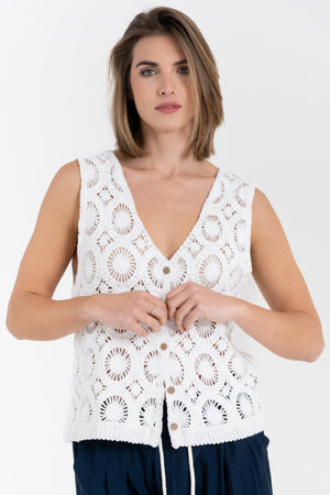 GILET IN CROCHET FIORENZA AMADORI 6602