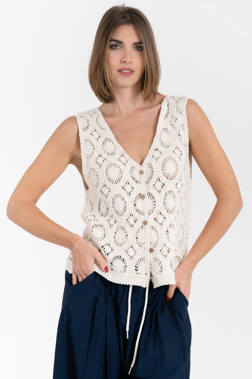 GILET IN CROCHET FIORENZA AMADORI 6602