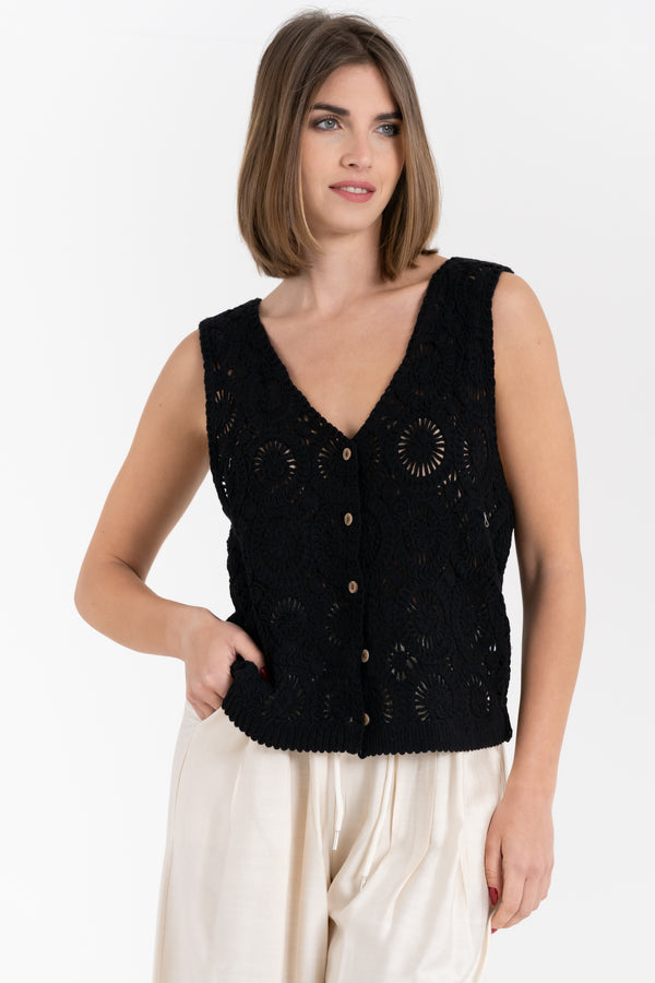 GILET IN CROCHET FIORENZA AMADORI 6602