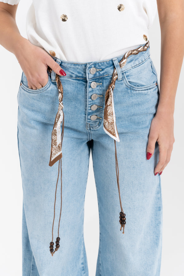 JEANS WIDE LEG CON CINTURA FIORENZA AMADORI WH3560