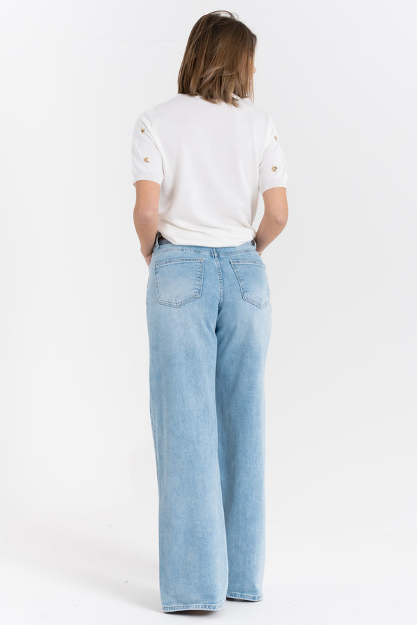 JEANS WIDE LEG CON CINTURA FIORENZA AMADORI WH3560