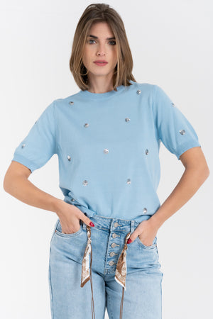 MAGLIA POIS IN PAILLETTES FIORENZA AMADORI 57758