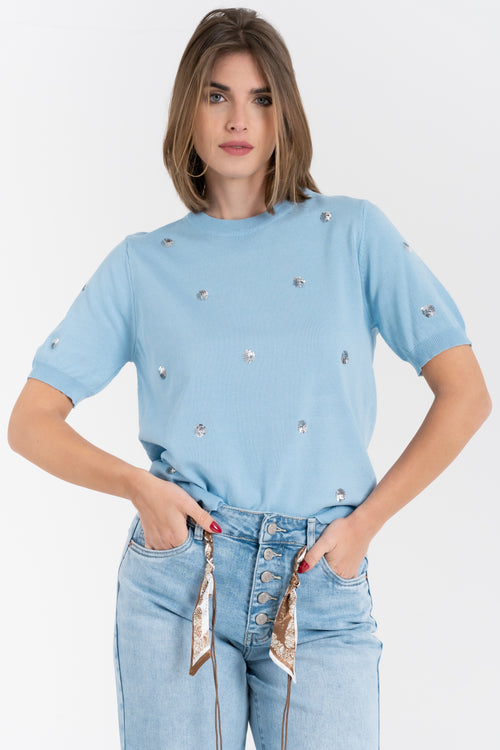 MAGLIA POIS IN PAILLETTES FIORENZA AMADORI 57758