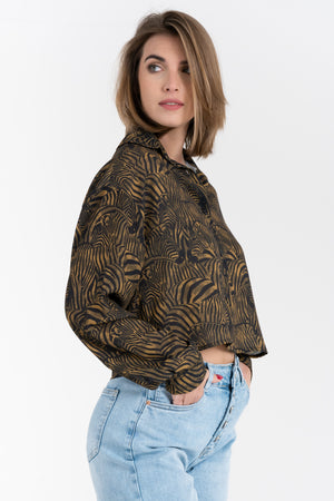 CAMICIA CROP ANIMALIER FIORENZA AMADORI FM261256