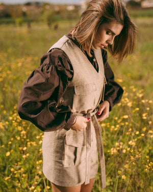 MINI DRESS SMANICATO EFFETTO LINO FIORENZA AMADORI FM261195