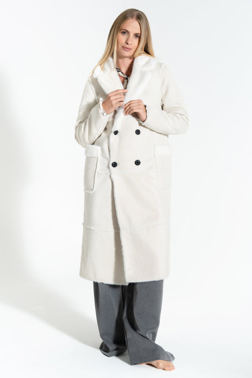 CAPPOTTO LUNGO DONNA SCAMOSCIATO FIORENZA AMADORI HW114