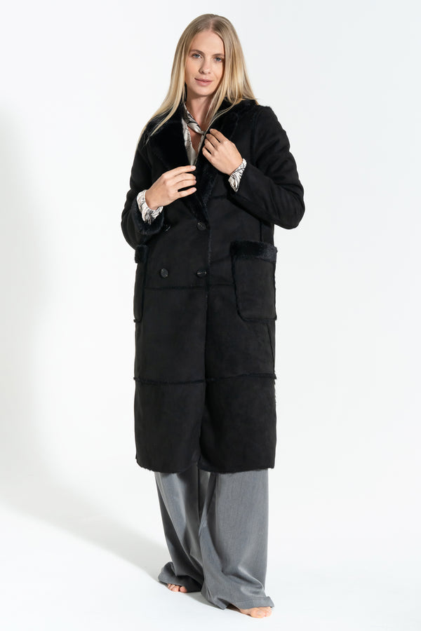 CAPPOTTO LUNGO DONNA SCAMOSCIATO FIORENZA AMADORI HW114