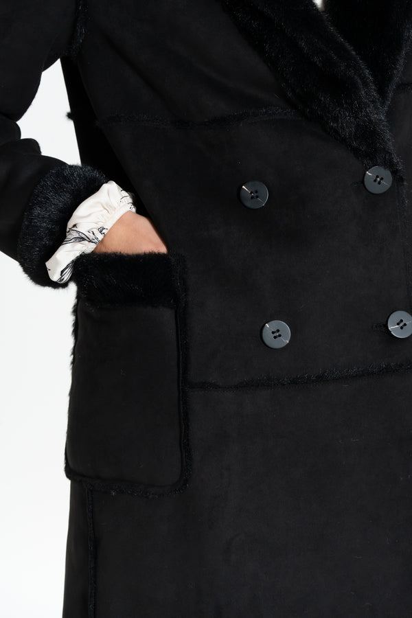 CAPPOTTO LUNGO DONNA SCAMOSCIATO FIORENZA AMADORI HW114