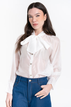 CAMICIA IN TANCEL CON FIOCCO FIORENZA AMADORI 35376