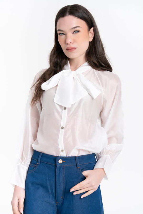 CAMICIA IN TANCEL CON FIOCCO FIORENZA AMADORI 35376