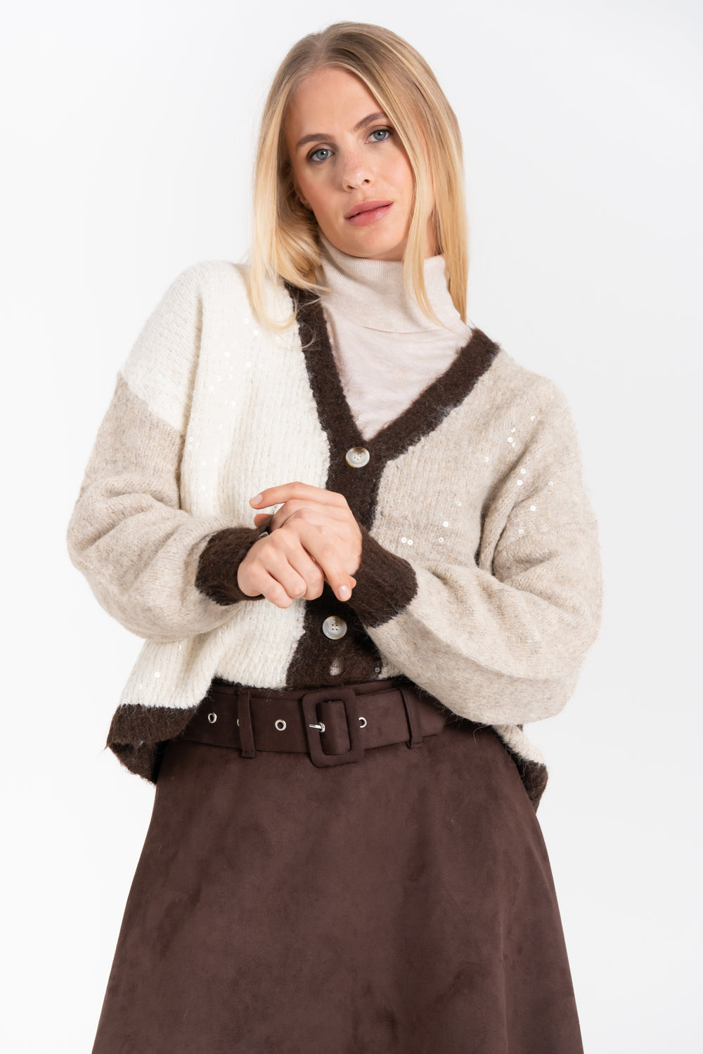 CARDIGAN DONNA CON PAILLETES FIORENZA AMADORI V5018