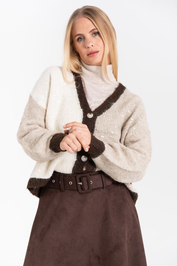 CARDIGAN DONNA CON PAILLETES FIORENZA AMADORI V5018