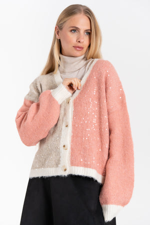 CARDIGAN DONNA CON PAILLETES FIORENZA AMADORI V5018