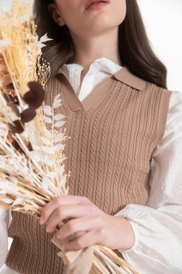 POLO IN MAGLIA A TRECCE FIORENZA AMADORI GG-33790