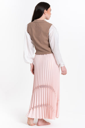 GONNA LUNGA PLISSE' CON INSERTO IN PIZZO FIORENZA AMADORI 530421