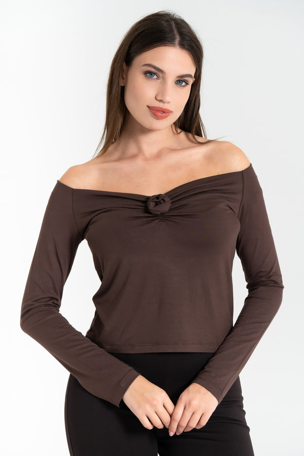 MAGLIA DONNA SCOLLO BARCHETTA FIORENZA AMADORI M1479