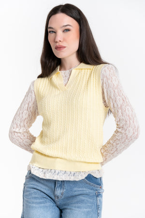 POLO IN MAGLIA A TRECCE FIORENZA AMADORI GG-33790