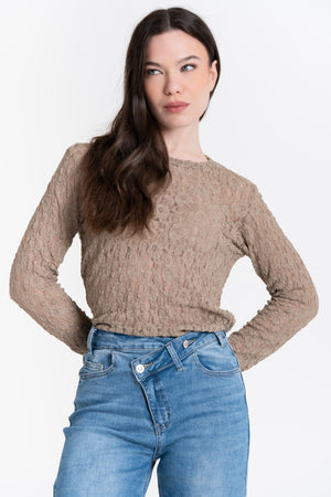 MAGLIA IN PIZZO MANICA LUNGA FIORENZA AMADORI 69152