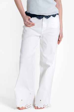 JEANS PALAZZO CON RICAMO FIORENZA AMADORI Z-15