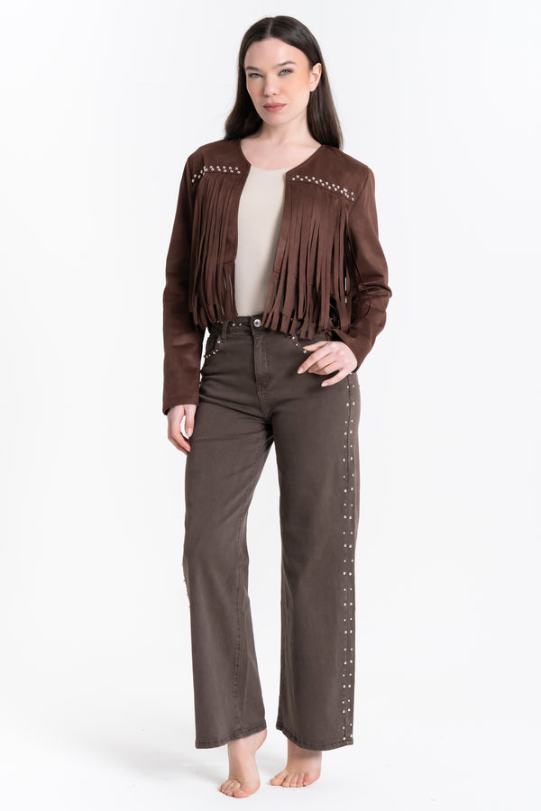 JEANS CON BORCHIE LATERALI FIORENZA AMADORI WH3515Z