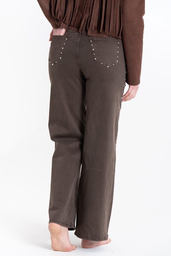 JEANS CON BORCHIE LATERALI FIORENZA AMADORI WH3515Z