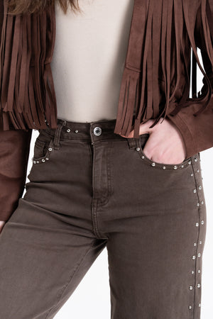 JEANS CON BORCHIE LATERALI FIORENZA AMADORI WH3515Z