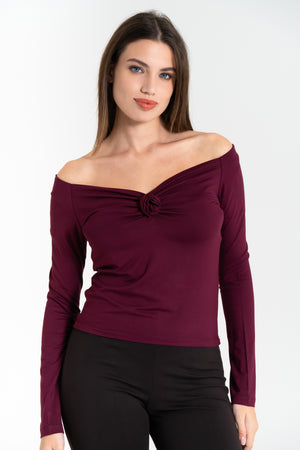 MAGLIA DONNA SCOLLO BARCHETTA FIORENZA AMADORI M1479