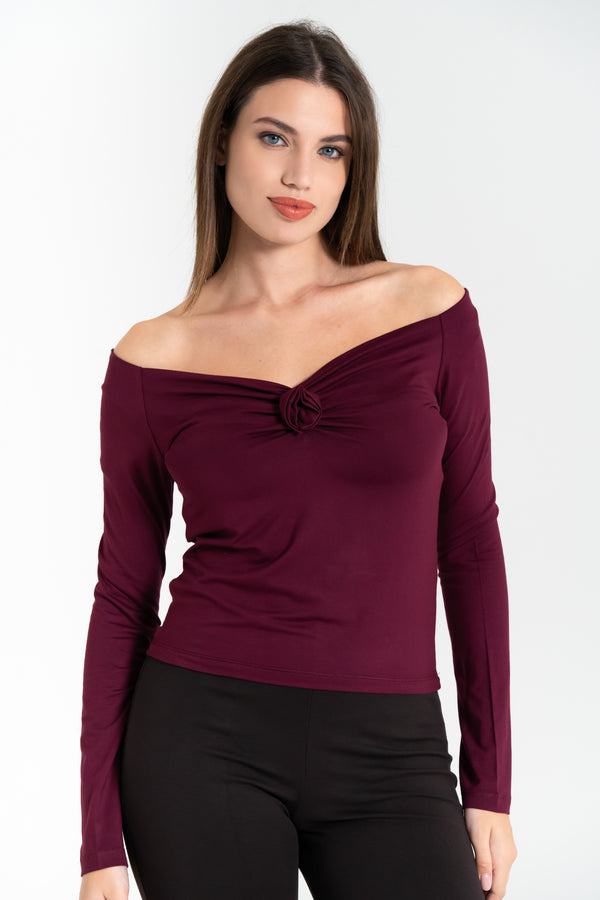 MAGLIA DONNA SCOLLO BARCHETTA FIORENZA AMADORI M1479