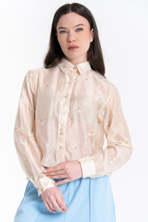 CAMICIA CON RICAMO FLOREALE FIORENZA AMADORI MC168.887