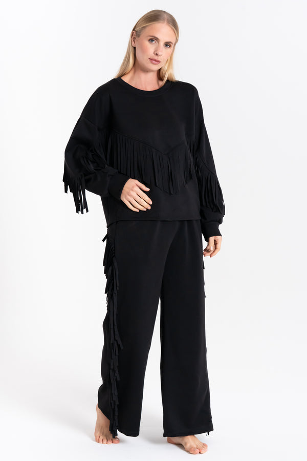 PANTALONE DONNA FELPATO FRANGE FIORENZA AMADORI 35113