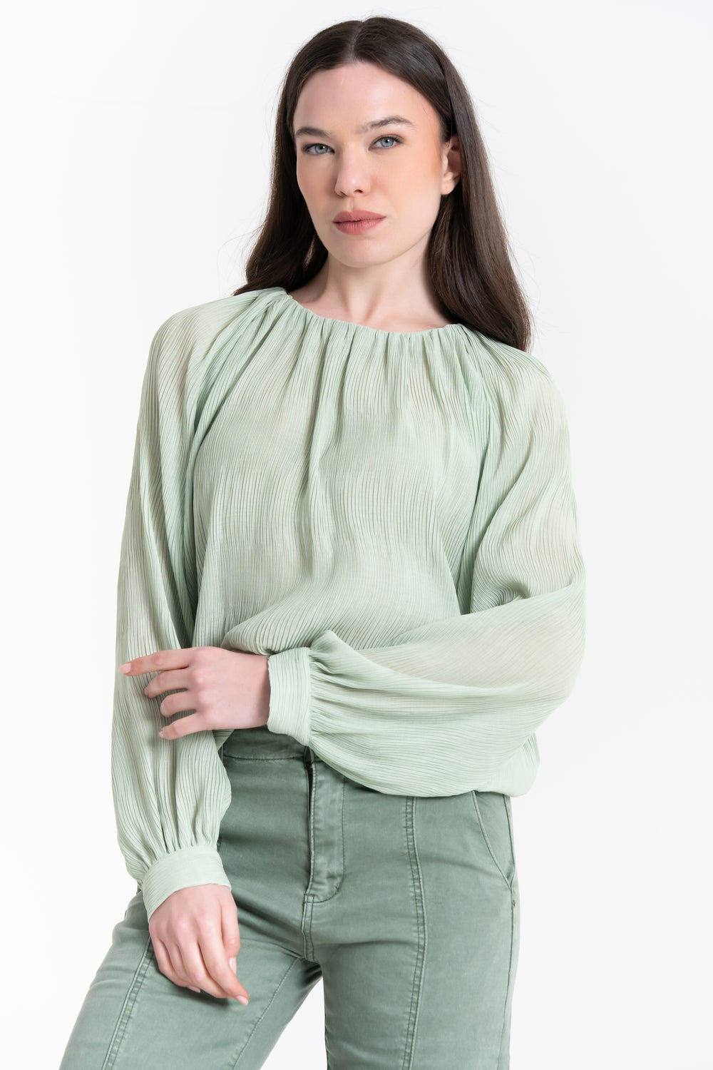 CASACCA DONNA PLISSE' MANICA LUNGA FIORENZA AMADORI 240491