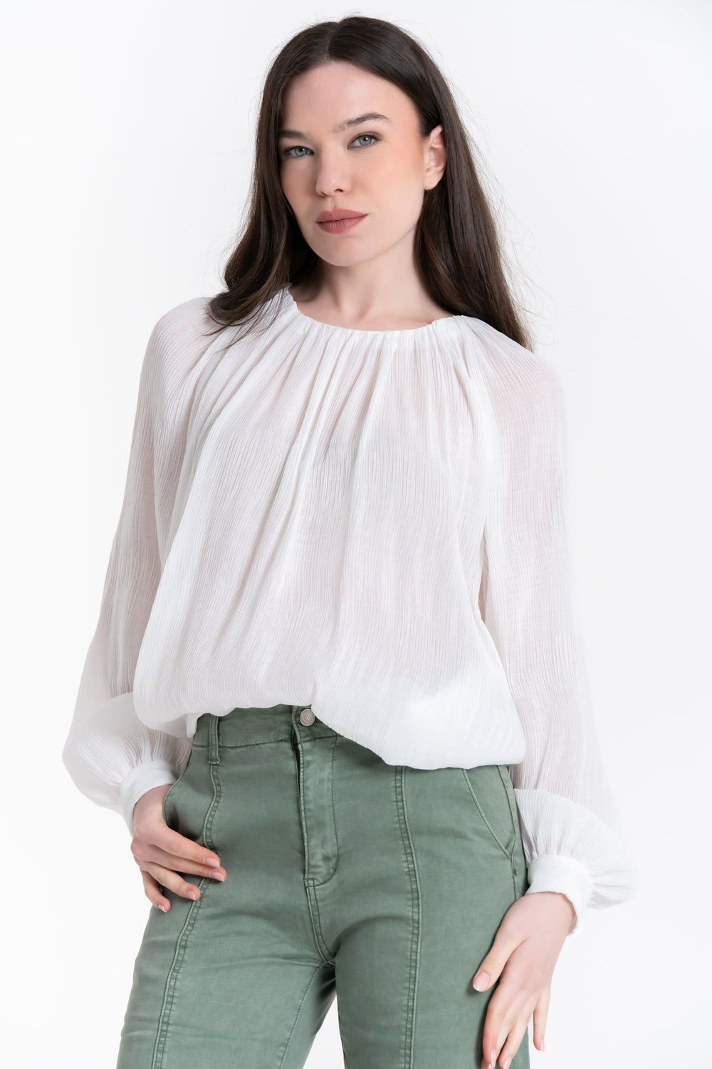 CASACCA DONNA PLISSE' MANICA LUNGA FIORENZA AMADORI 240491