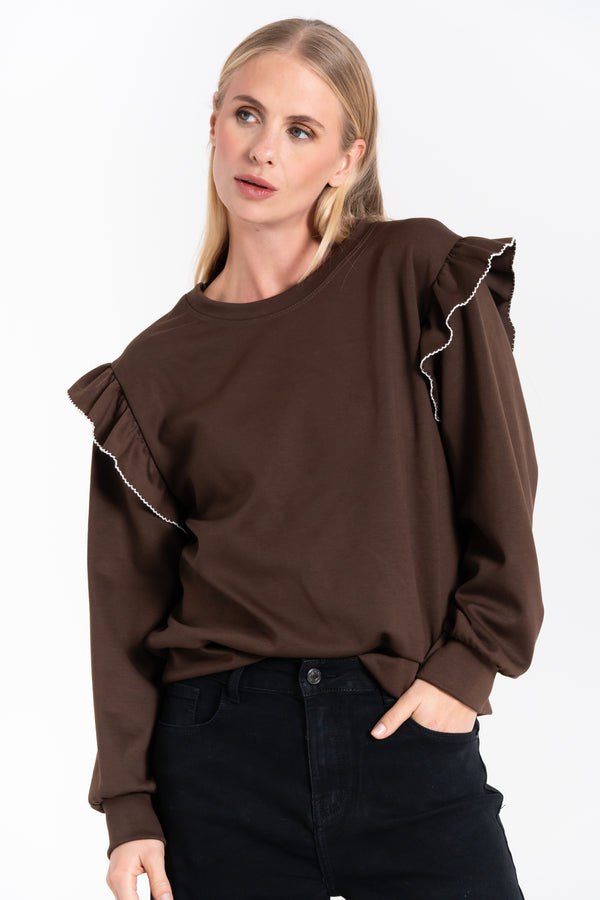 MAGLIA FELPATA DONNA CON BALZE FIORENZA AMADORI 35277