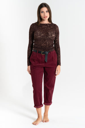 PANTALONE DONNA VELLUTO FIORENZA AMADORI 82632