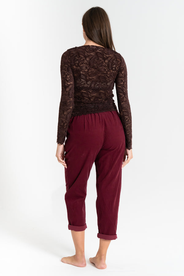 PANTALONE DONNA VELLUTO FIORENZA AMADORI 82632